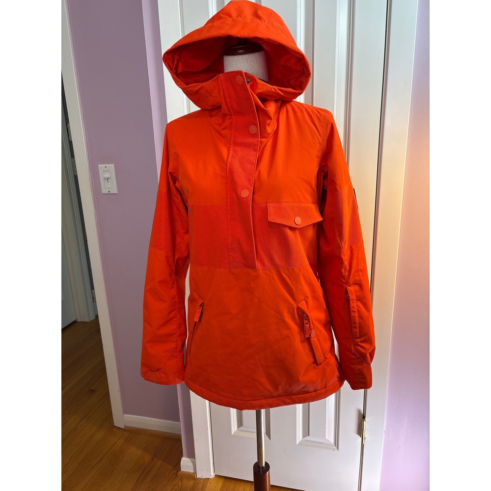Billabong Womens 10K Waterproof Orange Anorak Snowboard Ski Jacket Small‎